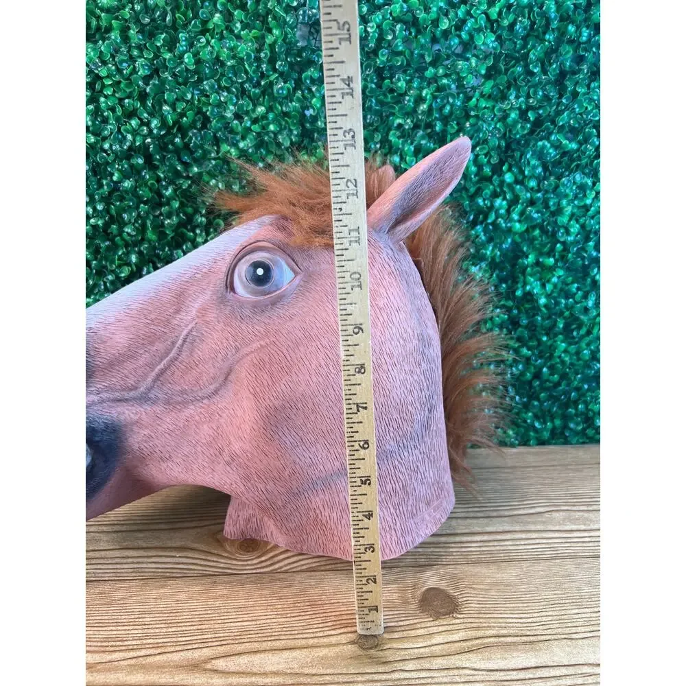 Adult Brown Horse Deluxe Full Head Latex Mask Halloween Cosplay Dress Up